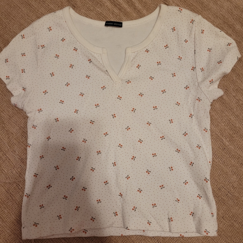 $10 off $60 ⭐️ Brandy Melville cherry Ashyln top